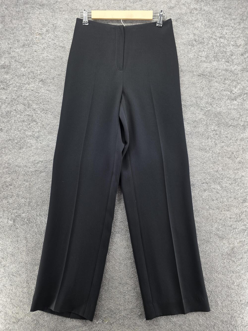 Louben Pants Womens 10 Black Crepe Straight Leg Dress Work Career Office